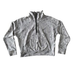 Kyodan Outdoor Womens Gorpcore Pullover Quarter Zip Small Gray Static‎ Print S